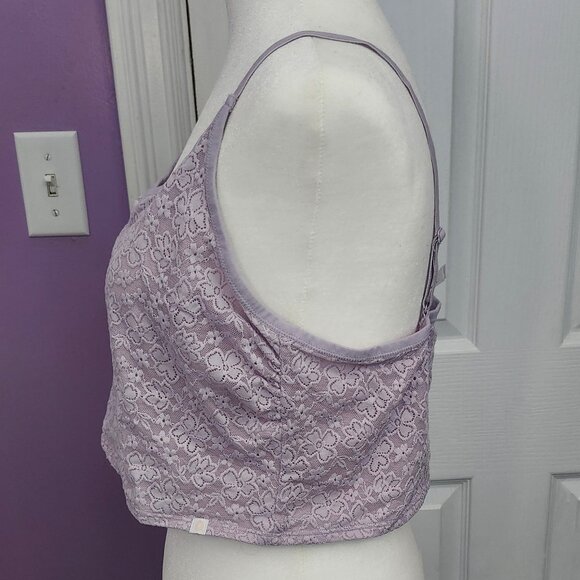Old Navy Purple Lace Crop Tank Top - Picture 2 of 9